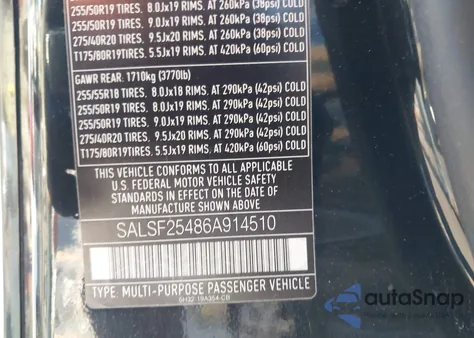 2006 Land Rover Range Rover Sport Hse from USA, damaged, VIN SALSF25486A914510